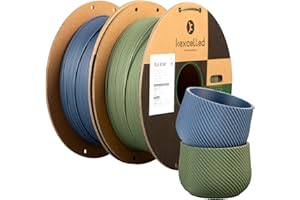‎KEXCELLED Matte PLA Filament 1,75mm, kexcelled 3D Drucker Filament +/- 0,03 mm, 2kg Spule (4,4lbs), Papprolle, PLA Bundle, Glanzfreie Farbe, Matt Textur, 2 Pack, Marine Blau und Olivgrün