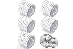 BYZESTY Mosaique Miroir Autocollant, 8000 Pièces Miroirs Carreaux de Mosaïque Autocollant en Verre, Carrelage Mosaique Mini Miroir à Coller pour Bricolage et Décoration Disco Party (5 x 5 mm)