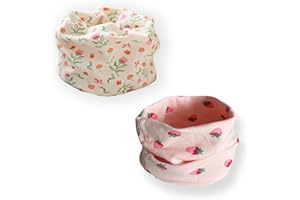 ENSTAB 2 Pcs Écharpe Cache-cou Enfants Coton Automne Hiver Écharpe Bébé Boucle Cache-cou Foulards Bébé Filles et Garçons…