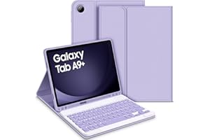 GOOJODOQ Funda con Teclado para Samsung Galaxy Tab A9+/ A9 Plus 2023, Desmontable Español Ñ Teclado, Funda Protectora con Ranura de Lápiz para Galaxy Tab A9 Plus 11" 2023 SM-X210/X215/X216, Púrpura