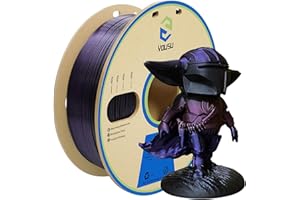 YOUSU PLA Bicolore Soie Brillante Filament 1.75mm pour Imprimante 3D，Changement de Couleur，Silk PLA Filament avec Surface Lisse et Soyeuse，Précision Dimensionnelle +/- 0.02mm，Bobine de 1kg，Noir Violet