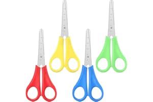 MUDDER 4 Pièces Ciseaux de Sécurité pour Enfants Ciseaux Préscolaire Ciseaux à Main de Poignée en Plastique pour Scrapbooking Art Bricolage Artisanat Enfants Étudiants Faveurs d'Enseignement