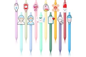 Clabby 12 Pezzi Penne per Infermieri Penna a Inchiostro Nero Divertente per Donne Regali per Infermieri Penne di Ringraziamento Per Medici Assistenti Medici Studenti Scuola(Leggero,Carino)