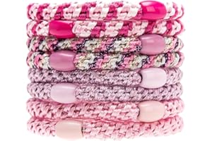 GIPFELFREUND Knekkies haargummi original, Kknekki Haargummi set Cotton Bands Soft Woven Ponytail Holders for Thick Hair and Curly Hair