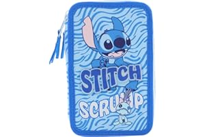 il megastore dei giocattoli e Giochiamo Astuccio Completo Stitch & Scrump 2025-2026 - Astuccio Triplo Scomparto con 3 Zip