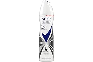 Sure Women Nonstop Protection Invisible Black & White Deodorant Body Spray Antiperspirant with body heat activated technology & white mark protection for 72 hour 150 ml,Packaging may vary