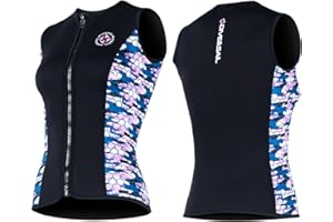 X-MANTA Muta Top In Neoprene Immersione Pantaloncini per Uomo e Donna Muta Gilet Zip Frontale Senza Maniche Muta Umida Top In Neoprene Muta Umida Gilet Giacca Immersione Vest Nuoto Canoa Surf