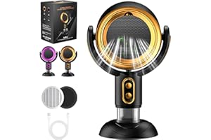 LLELEMAMO Puff Hide Smoke Fan, Puffhide Purifier, 3000mAh Puffhide for Smoke Fan, Smoke Away Purifier Fan, Smoke Filter for Smoking Indoors, 2 Speed Wide-Angle Purification Smoke and Odors (Gold-plug in)