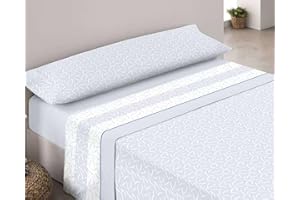 DECODEKO Juego de Sábanas Pirineo Termica 3 Piezas - Sábanas de Otoño/Invierno Tejido Polar, Bajera 135x190cm, Encimera de 210x260cm y una Funda Almohada 45x155cm(Azul, Cama 135)