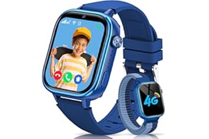 RUXINGX 4G Smartwatch Kinder, IP68 Wasserdicht Smartwatch mit GPS, SOS, Telefon, HD Videoanruf, Voice Chat, Schulmodus, Schrittzähler, Wecker, Schlafen, Kinderuhr für Mädchen und Jungen, Blau