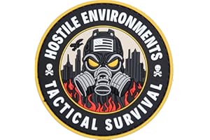 TS TACTICAL STORE Écusson PVC ENVIRONNEMENTS HOSTILES Phosphorescent Patch 3D PVC Scratch Hook Loop 80 mm | Broche patch MILITAIRE 3D pour sacs à dos militaires | Idéal outdoor, airsoft, survie | TS-PTCH-HST2