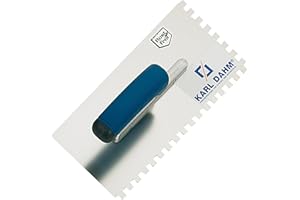 Karl Dahm Llana Dentada de Mango Suave 20mm I Llana para Baldosas Acero Inoxidable con Muescas 20mm I Empuñadura Blanda y Ergonómica para Fácil Aplicación de Adhesivos, Herramienta Profesional – 11653