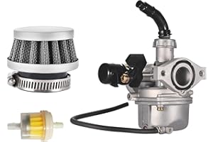 GOOFIT Carburador 19 Minimoto con Filtro de Aire 35mm con Filtro Combustible Quad 110cc para Desbrozadora Motocross 2 Tiempos 50cc 70cc 90cc Ciclomotor Pit Bike Scooter Go-Kart Plata