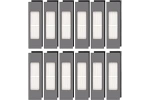 CHAIN PEAK (12 Stück) HEPA-Filter für Staubsauger Roboter Ecovacs DEEBOT OZMO 920 950 T8 AIVI Max T9 T5 N5 N7 N8+ N8 Pro Plus DX55 DX93 DJ65, Roboter Staubsauger Filter Kit, Ersatzteile 12 Filter