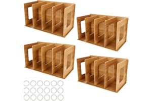 ZOFUN Chery CD Shelves 30x17x15cm Desk CD Shelves with Rubber Rings Easy Assemble CD DVD Storage Shelves Wood for CDs DVDs Books Magazines Storage 4 Pack