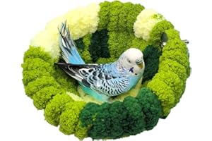 YUNMOXIAO Bird Nest, Small Parrot Breeding Bed for Cage,Plush Hanging Bird Bed for Parakeet,Breeding House for Conure,Budgie,Cockatiel,Lovebird,Canary,Finch,Hamster,Small Pets,Warm Nest