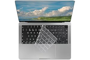 JUGNAW Copritastiera Ultrasottile Compatibile in TPU Compatibile con MacBook Air 13,6" e 15" M2/M3 (2024, 2023, 2022) e MacBook Pro 14"/16" (2021-2023) M1/M2/M3, Protezione Impermeabile e Antipolvere