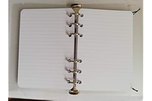 TIPOME Ricambio per oganizer A6 formato personal 10x17cm - con 6 anelli (200 fogli a righe carta bianca)