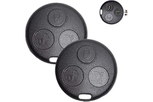 ShnminEU 2 Pezzi guscio chiave compatibile con smart ForTwo 450, Roadster, Crossblade, City Coupe e City Cabrio cover chiave 3 Tasti