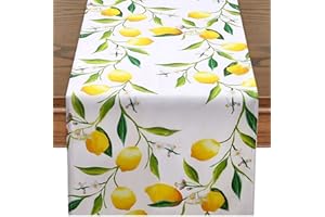 ARVOV Tischläufer Winterlich, Tischläufer Weihnachten modern in Grau, Tischläufer Weihnachten, Schneeflocke Tischläufer, Graue Weihnachten Tischdecke für Winter Weihnachten (Zitrone, 40 x 180 cm)