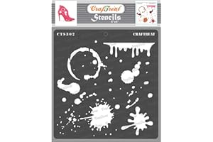 ‎CRAFTREAT CrafTreat Flecken Und Splatter Schablone (15cms x 15cms) wiederverwendbare schablonen für Malen auf Holz, Leinwand, Papier, Stoff, Boden, Wand und Fliesen DIY-Kunst- und Bastelschablonen