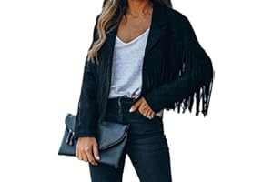 Bibowa Faux Suede Leather Jackets For Women Trendy Fall Western Fringe Cropped Jacket 2025 Tassel Motorcycle Crop Coats
