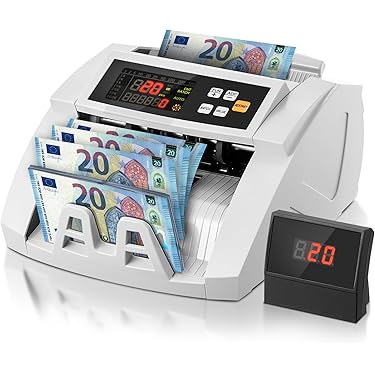 Bonvoisin Bankbiljettenteller, bankbiljettentelmachine, waardetelling voor geselecteerde valuta, detectie van vervalsingen UV/MG/IR/DD, modus toevoegen en partij (EU