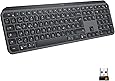Logitech MX Keys Kabellose Tastatur, Bluetooth & USB-Empfänger, USB-C Anschluss, 5-Monate Akkulaufzeit, Easy-Switch Feature, Tastenbeleuchtung, PC/Mac, Deutsches QWERTZ-Layout - Schwarz