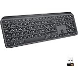 Logitech MX Keys Kabellose Tastatur, Bluetooth & USB-Empfänger, USB-C Anschluss, 5-Monate Akkulaufzeit, Easy-Switch Feature,