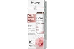 lavera MY AGE Intensywne serum olejowe z organicznym hibiskusem i ceramidami pochodzenia roślinnego, redukuje plamy pigmentowe dla skóry dojrzałej, certyfikowane kosmetyki naturalne, 30 ml