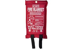 ICAN PRODUCTS iCan 1x1m Fire Blanket - Compact Fire Suppression Tool - Quick Response for Small Fires