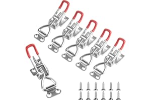 BBTCXJS 6 STK Kistenverschluss Spannverschluss, Metall Schnappverschluss, Bordwandverschluss, verstellbarer Hebelverschluss, Hebel Verschluss für Kisten Schrank Verschlusshaken Türriegel, Haltekraft 100 kg