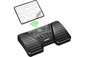 LEKATO Bluetooth-sidvändningspedal, trådlös sidvändare, uppladdningsbar fotpedal för telefon, , bärbar fotpedal för att spela instrument eller uppmaning