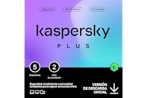 Kaspersky Plus Internet Security 2024 | 5 Dispositivos | 2 años | Anti-Phishing y Firewall| VPN ilimitada | Gestor de contras