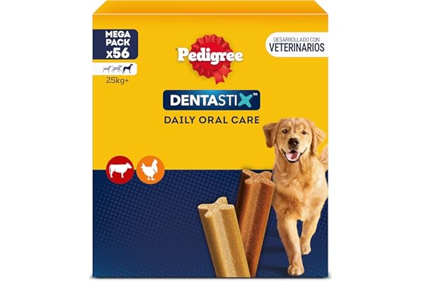 Pedigree Dentastix Snack Dental para la Higiene Oral de Perros Grandes (1 Pack de 56ud)
