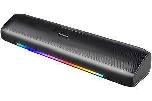 ZEBRONICS VITA BAR 200, Mini Soundbar, 24 Watts, 8* Hours Backup, Supports Bluetooth USB AUX, Dual Drivers + Passive Radiators, Multicolor LED