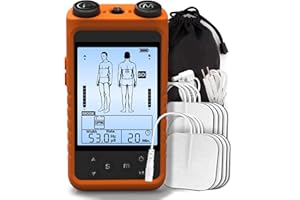 LEIVZUNO TENS Electroestimulador Muscular, Maquina Tens, Electrodos Fisioterapia, Corrientes Rehabilitacion Fisioterapia, Alivio del Dolor, Tonificación y Relajación Musculares, 2 Salidas 24 Modos