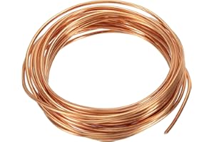 PATIKIL 16 Pies Sólido Desnudo Cobre Alambre, 12 Calibre 99.9% Puro Cobre Alambre 2,5mm Suave Cuentas Alambre Metal Planta Tallo Lazos para Joyería Artesanía (5m)