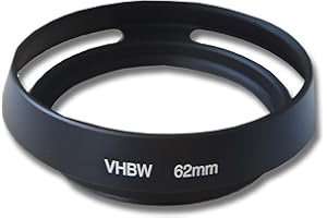 vhbw Gegenlichtblende passend für Fuji/Fujifilm XF 56 mm F1.2 R, XF 90 mm F2 R LM WR Kamera Objektiv Metall 62 mm schwarz
