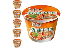 YIJIA Variedad de saboresInstant Cup Noodle Tallarines - Ramen Fideos Instantáneos - Sabor Ternera Picante Pack 6