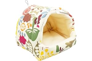 Milageto Winter Parrot Cage Hideaway Cave Shed Birdcage Sleeping Bed House Hut Bird Hanging Nest for Lovebirds Parakeet Macaw Bluebirds Finches, 15cmx15cmx14.5cm