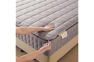 TYYUETY Matratzenbezug mit Reißverschluss, anpassbare Größe, einfarbig, warm und bequem, extra weicher Matratzenschoner-Gray- 180x200+22cm