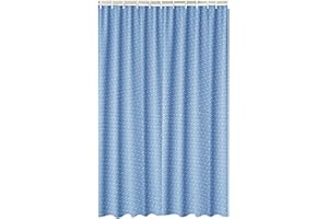 plastific Modern Design Shower Curtains Water Repellent Bathroom Curtain Fabric Shower Curtain with Hooks Stylish Cloth Shower Curtain Shower Liner for Bathroom (Sky Blue)