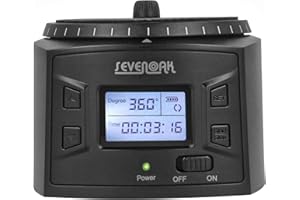 INDOVIS Sevenoak elektronischer Panoramakopf | Zeitrafferaufnahmen mit Kameras Actioncams Smartphones | PRÄZISE einstellbar Drehzeit Winkel Richtung und Dauerrotation inkl. Adapter Halterung USB Netzkabel
