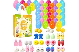 AVISKI Lot de 32 œufs de Pâques avec joli jouet mochi squishy de qualité supérieure pour les fêtes à thème de Pâques, accessoires pour œufs de Pâques, chasse, panier, fournitures de salle de classe,