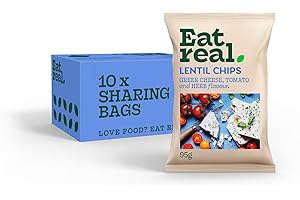 Eat Real Lentil Chips Greek Cheese Tomato & Herb 10 X 95g