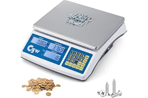 CGOLDENWALL Industrial Counting Scale 40kg, 1g / 88lb, 0.0022lb, g/kg/lb Unit Switch Stainless Steel Plate Inventory Management for Small Parts & Coins (40kg, 1g GB)