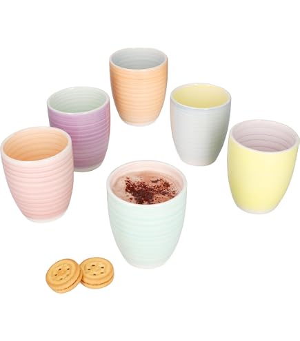 MamboCat Pastello Set 6 Piatti Piani In Gres | 27 Cm | Colorati E Sdoppiati | Lavastoviglie E Microonde - 2