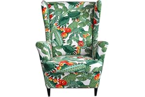 Meigeh Funda para sillón orejero Fundas para sillas de ala elásticas Funda para sillón de alas Impresas