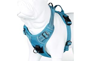 MOKCCI Truelove Soft Front Dog Harness .Reflective No Pull Harness with Handle and 2 Leash Attachments